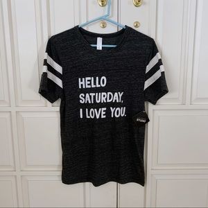 NWT Vici/Lulusimonstudio Hello Saturday Tee